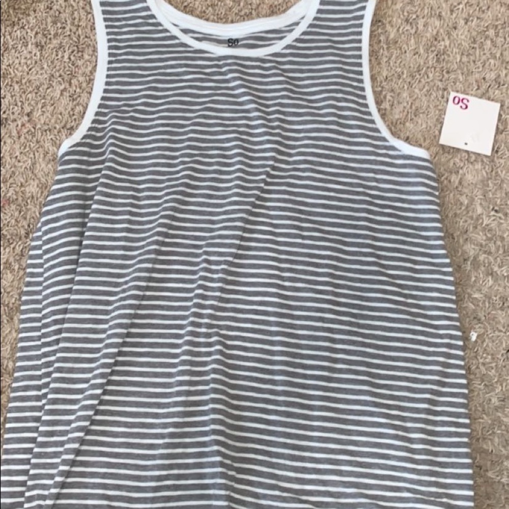 Gray and white tank top